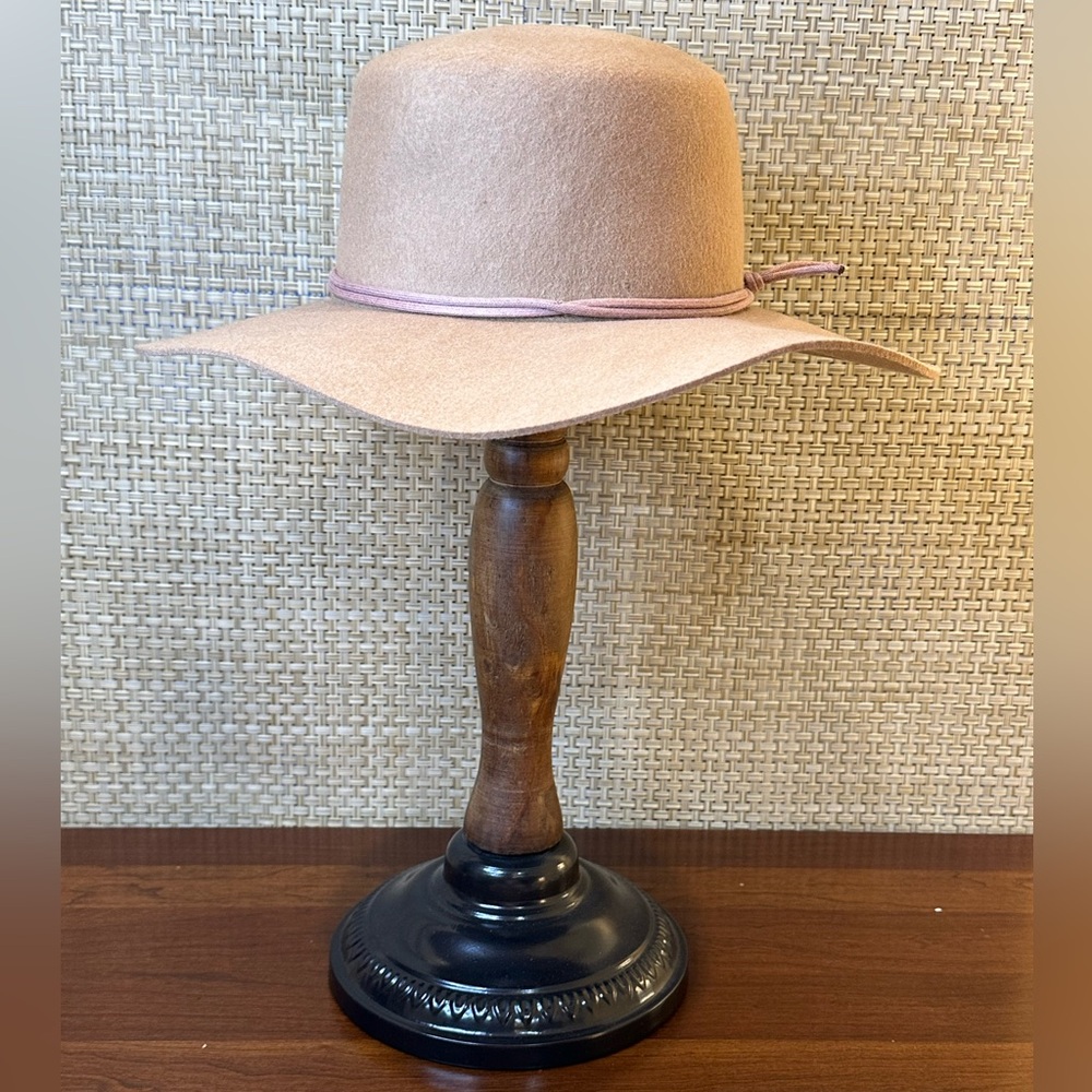 🌟2xHP🌟Tentree Tan Harlow Boater Hat 100% Recycled Wool Wide Brim OSFM
